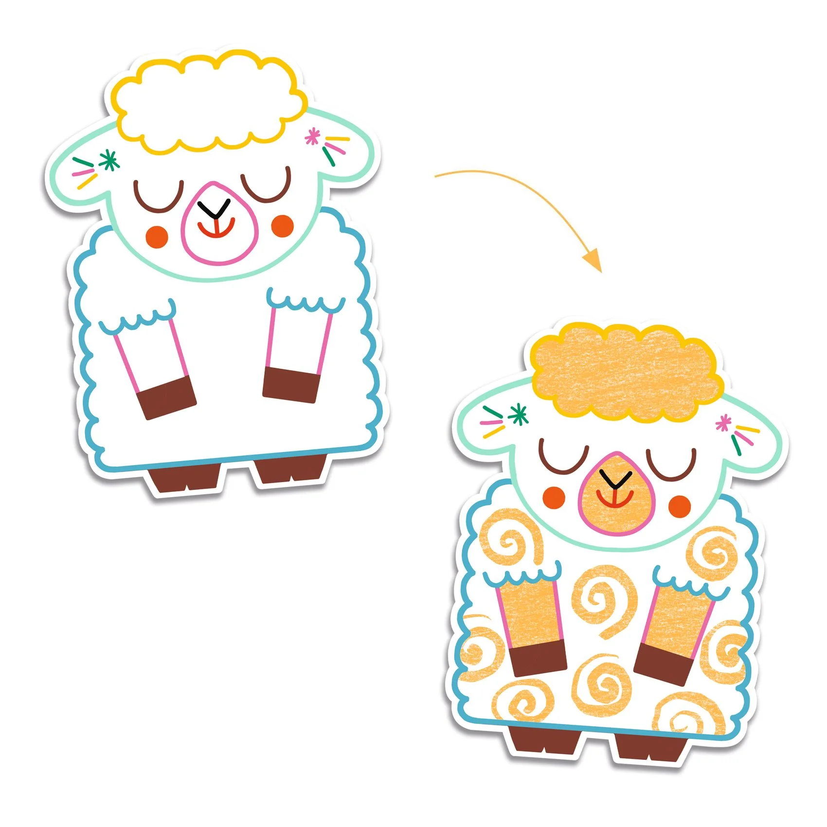 יצירה לקטנטנים - צביעה חיות בית – תמונה 2