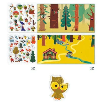 יצירה מדבקות רב פעמי - היער הקסום