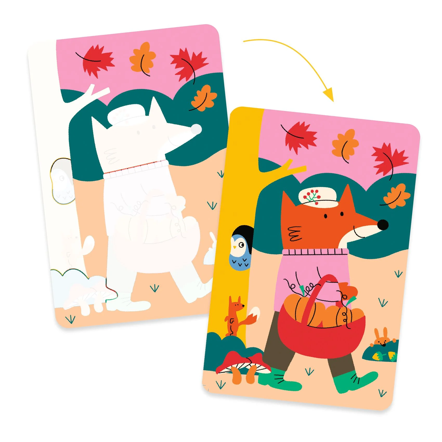 יצירה צביעה עם מים - 4 העונות