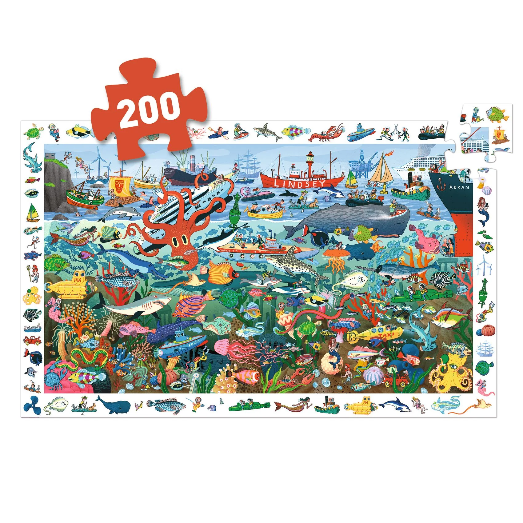 פאזל מסגרת 200 - סודות הים