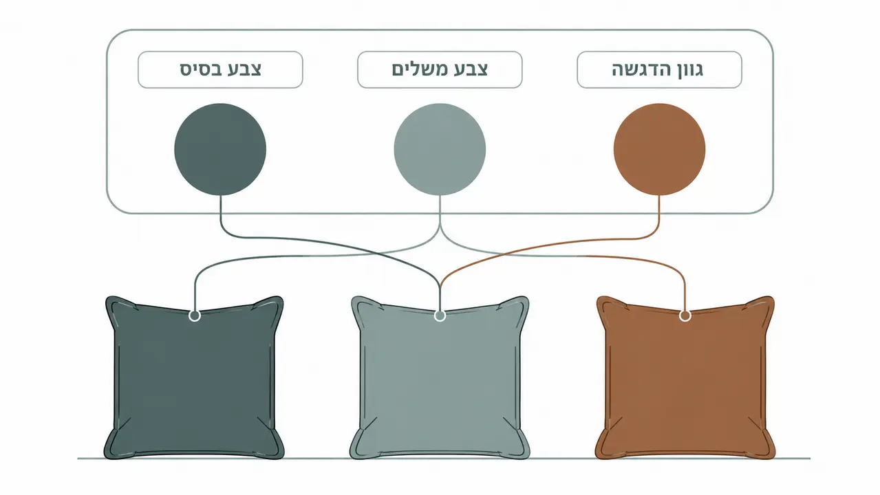 התאמת כריות לצבע הספה בלי בלגן