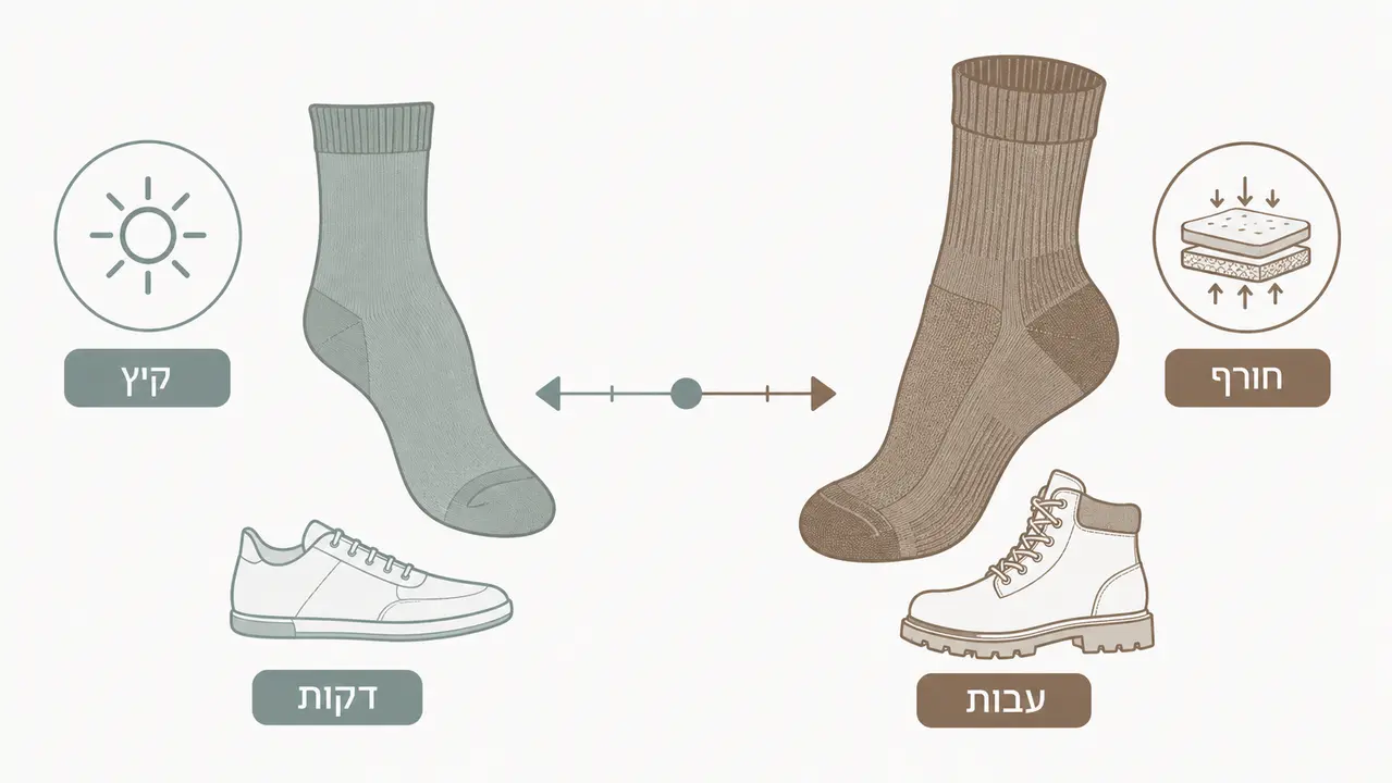 גרביים דקות או עבות, מה עדיף?