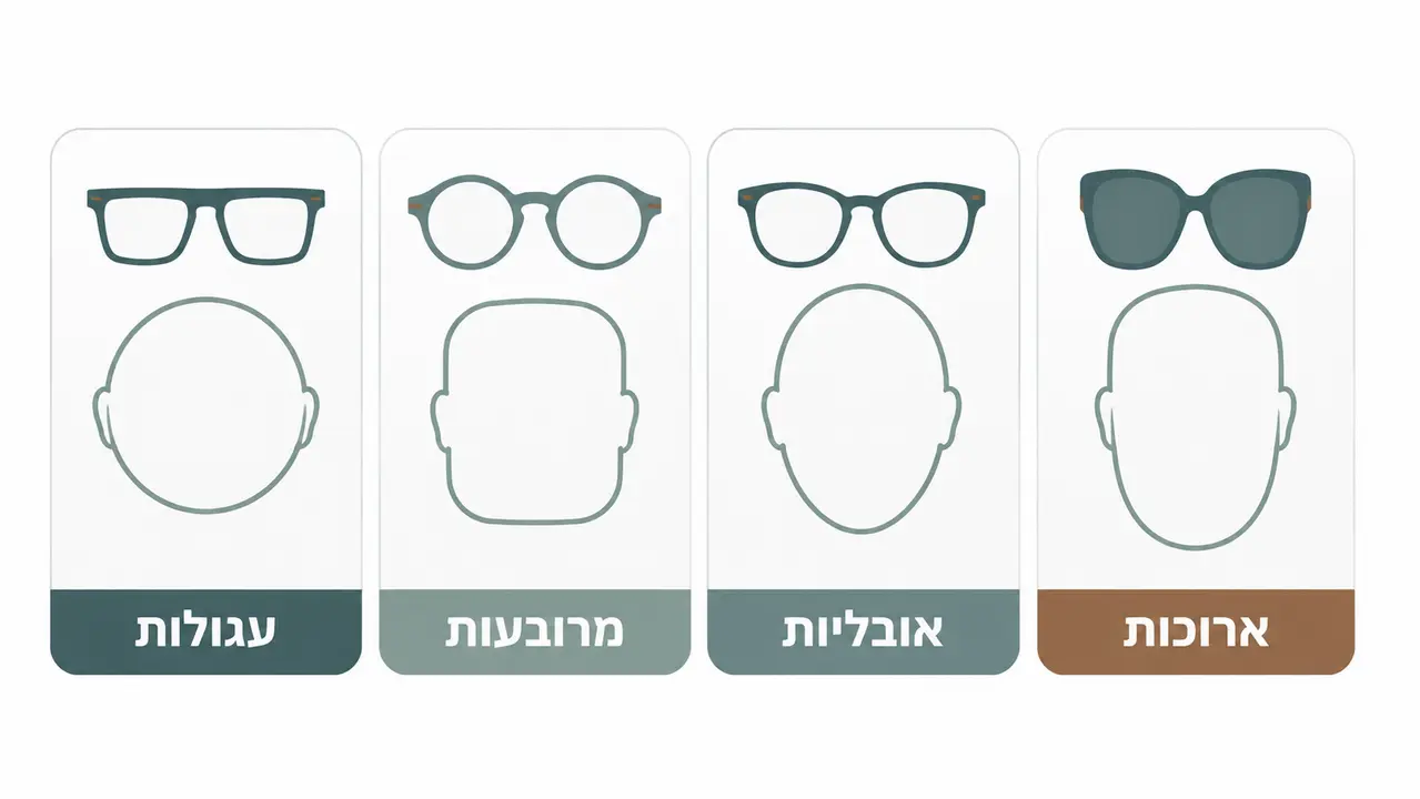 משקפי שמש לפי צורת פנים